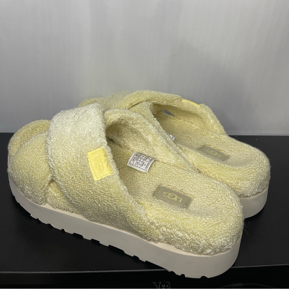 Ugg Fuzz Sugar Terry Cross Slides Nwot Sizes 10, … - image 3